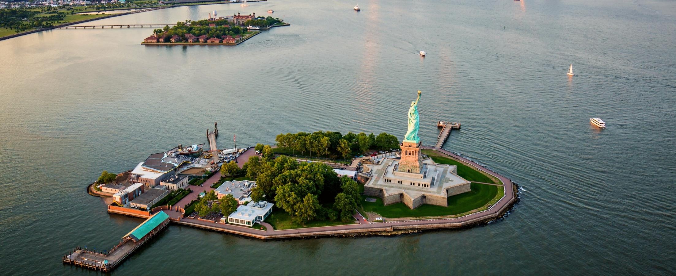 ellis island statue of liberty map